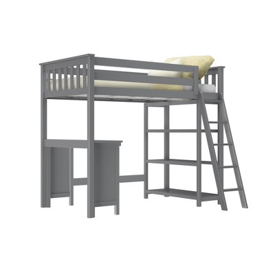 Max Lily Twin High Loft Bed With, Max Lily Twin High Loft Bed With Bookcase And Desk