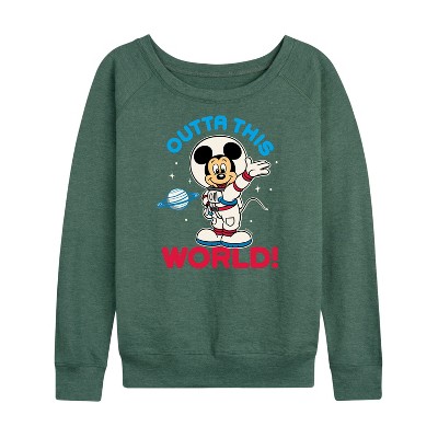 Women's - Disney - Outta This World Lightweight French Terry Wide Neck Long Sleeve Shirt
