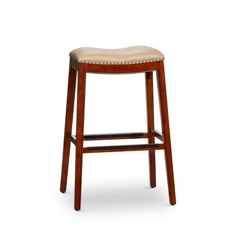 NicBex Dining Chairs Upholstered Chair Backless Saddle Bone Leather Seat Bar Stools for Kitchen, Bedroom - image 1 of 4