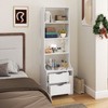MOEPISY Night Stand with Bookshelf, Night Stand with 2 Storage Drawers for Bedroom White - 3 of 4