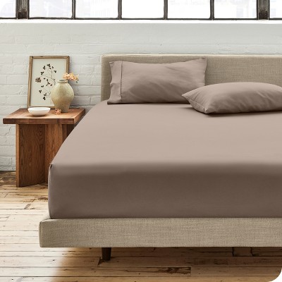 300 Thread Count Organic Cotton Percale Fitted Sheet by Bare Home