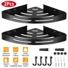 NewHome "2Pcs Corner Shower Caddy Shelf - Adhesive Wall-Mounted Storage Racks, No Drilling for Bathroom & Kitchen" Black - 2 of 4