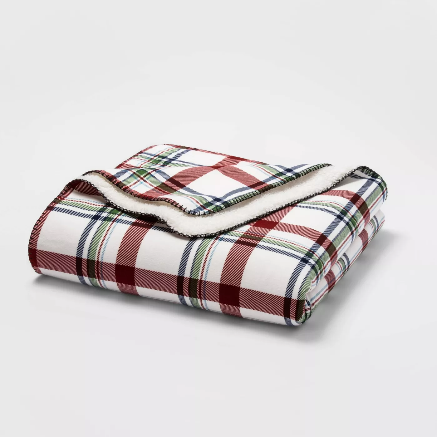 Flannel & Sherpa Bed Blanket - Threshold™ - image 1 of 4