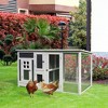 PawHut 63" Chicken Coop Wooden Chicken House Rabbit Hutch Poultry Cage Hen Pen Backyard PC Roof with Run Box - 3 of 4