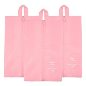 Unique Bargains Waterproof Outdoor Travel Portable Zipper Shoes Bags 3 Pcs - 1 of 4