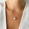 Adornia Rhodium Plated Freshwater Pearl Halo Necklace - 2 of 3