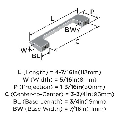 Polished Nickel Modern Cabinet Drawer Pull with Mounting Hardware