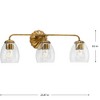 Progress Lighting Quillan 3-Light Vanity Light, Gold Ombre, Elliptical Glass Shades - 2 of 4
