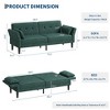 89" Modern Sofa Couch With 2 Pillows, Upholstered Chenille Futon Sofa Bed with Adjustable Backrest, Deep Seat Sofa Couch for Living Room Apartment - 3 of 4