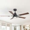 Airsurfer 52" Matte Black Ceiling Fan with Color-Changing Light,  with Dual-Tone Wood Blades, 5-Blade, Remote Included - 4 of 4