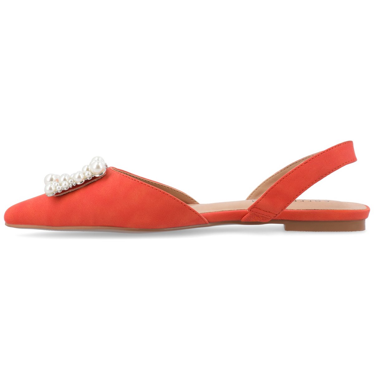 Обувь Journee Collection Women's Medium and Wide Width Hannae Sling Back Pointed Toe Flats, Orange 6 — фото 2