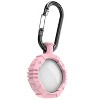 Vena Round TPU Case for Apple AirTag Holder Keychain Cover With Keychain Ring, Pink - 4 of 4