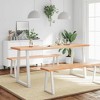 vidaXL Table Top Light Brown 70.9"x15.7"x(0.8"-1.6") Treated Solid Wood Live Edge - 3 of 4