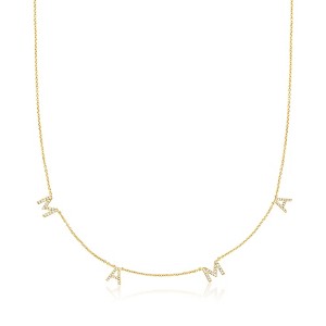 Ross-Simons 0.25 ct. t.w. Diamond "Mama" Station Necklace in 18kt Gold Over Sterling - 1 of 3