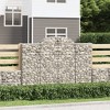 vidaXL Arched Gabion Basket 78.7"x19.7"x55.1"/63" - Durable Galvanized Iron Garden Barrier - Stable Stone Cage - 2 of 4