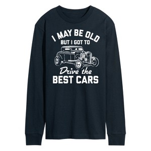 Men's - Instant Message - I May Be Old Drive Best Cars Long Sleeve Graphic T-Shirt - 1 of 4