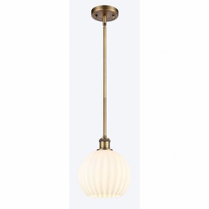 White Venetian - 1 Light Stem Hung Mini Pendant In Modern Style-10 Inches Tall and 8 Inches Wide - 1 of 1