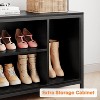 Hall Tree with Bench, Coat and Shoe Rack, Wooden Entryway Bench with Coat Rack, Industrial Freestanding Coat Rack with Shoe Storage for Hallway,Black - 4 of 4