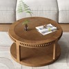 Bella Depot 31.5'' Round Solid Wood Coffee Table for Living Room,2-Tier Rustic Wood Desktop with Storage Shelf - 4 of 4