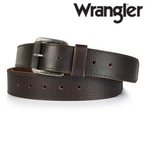 Wrangler Men's 38mm Pebble Leather Belt - Roller Buckle Casual Belt for Jeans & Everyday Wear, Tonal Stitched Design - 1 of 4