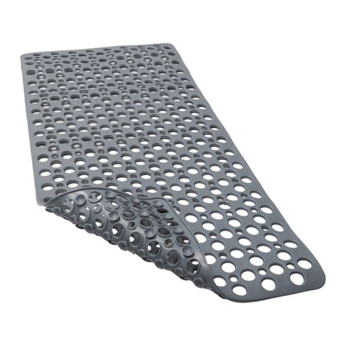 Unique Bargains Machine Washable Bath Mat For Tub Nonslip 34.65"x15.75" Grey 1 Pc : Target