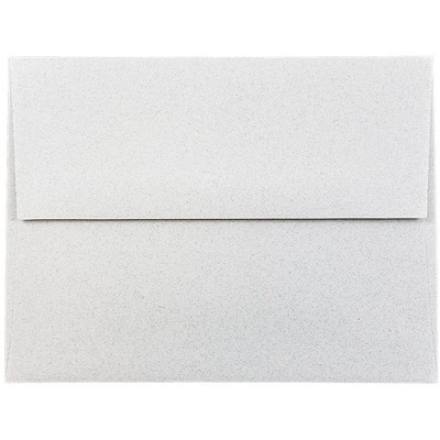 JAM Paper A2 Passport Invitation Envelopes 4.375x5.75 Granite Silver Recycled CPST605