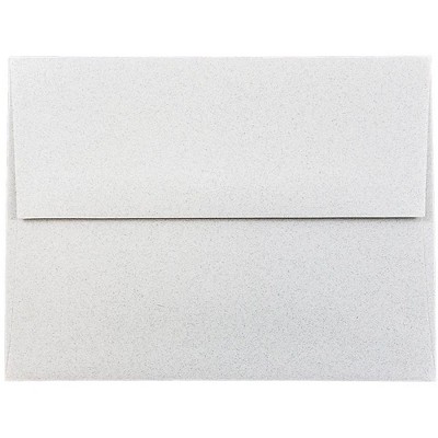 JAM Paper A2 Passport Invitation Envelopes 4.375x5.75 Granite Silver Recycled CPST605I