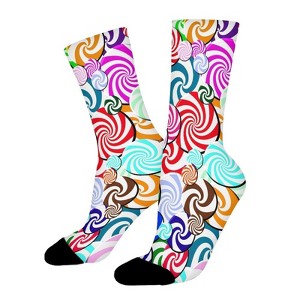 Candy Women Printed Crew Socks Funny Funky Socks Soft Polyester Novelty Gifts for Artists Men - 1 of 1