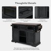 54.9" Farmhouse Kitchen Island with Cross Barn Doors, Drop Leaf, Visual Glass Door, 2 Drawers, Power Outlet, Rolling Cart with Adjustable Shelves - 4 of 4