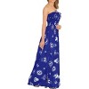 LA LEELA Women's Beach Halloween Costumes Evening Party Strapless Caribbean Pirate Maxi Smocked Dress Elastic Tube Top for Women One Size Blue, Skull - 3 of 4