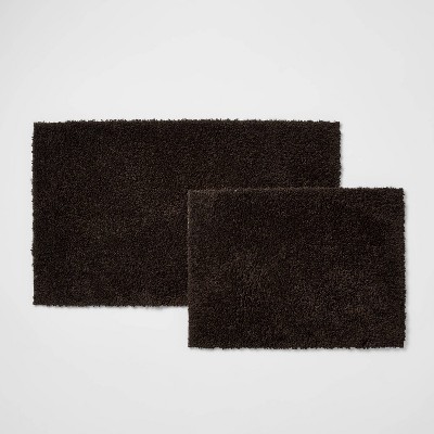 2pk Antimicrobial Bath Rug Set Black - Total Fresh