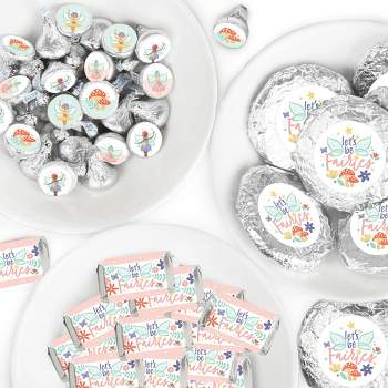 Big Dot of Happiness Let's Be Fairies - Mini Candy Wrappers & Candy Circle Stickers - Fairy Garden Birthday Party Candy Favor Sticker Kit - 304 Pieces