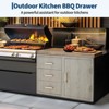 Stainless Steel Outdoor Kitchen Door Drawer Combo - Triple Drawers & Access Door,Propane Storage & Adjustable Garbage Ring - 3 of 4