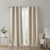 DSVIMOY Curtain Panels, 2pcs Tonal Printed Faux Silk Total Blackout Curtain Panel Pair for Living Room, Bedroom, Taupe, 84"*50"*0.13" - 4 of 4
