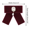 INSPIRE CHIC Women's Velvet Sweet Bowknot Brooch Rhinestone Pin Collar Bow Ties with Beads - 2 of 4