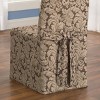 Scroll Long Chair Slipcover Brown - Sure Fit: Elegant Polyester, Stretch Fit, Machine Washable - 4 of 4