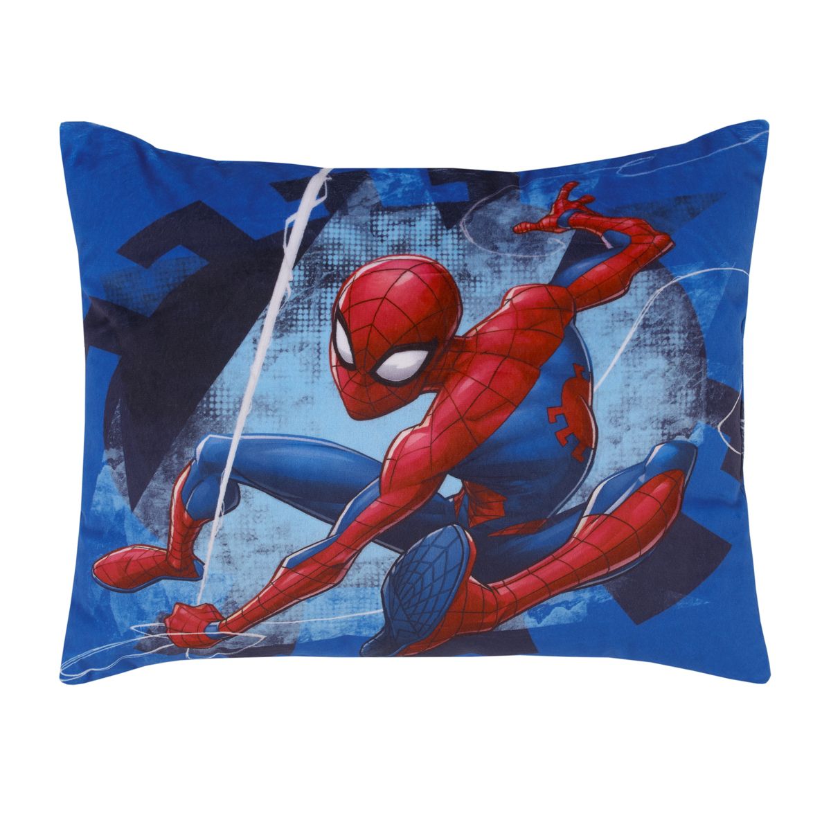 NoJo Marvel Spiderman to the Rescue Blue and Red Plush Toddler Pillow