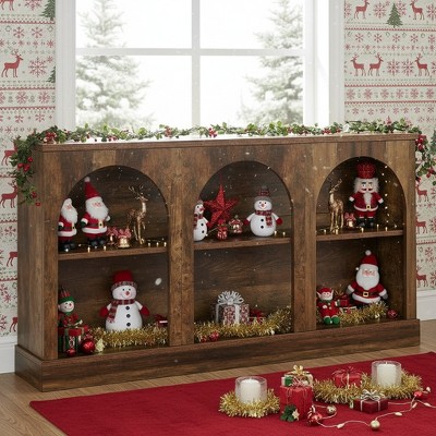 Resenkos Entryway Table, Console Sofa Table,63" Console Table, Farmhouse Entryway Table with 3 Tier Storage Brown