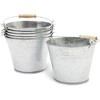 Juvale 6 Pack Galvanized Metal Buckets with Wooden Handles for Decoration (4.5 x 5.75 in) - 3 of 4