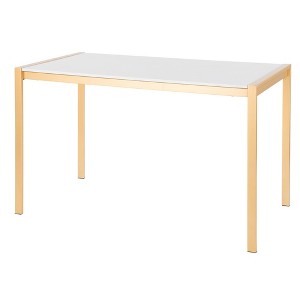 NicBex Dining Table Contemporary Counter Table in Brushed Stainless Steel and Walnut Wood for Kitchen, Dining Room - 1 of 3