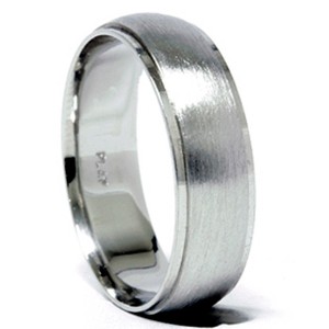 Pompeii3 Mens 950 Platinum 6mm Brushed Wedding Band Ring New - 1 of 4