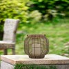 AZL1 Life Concept Decorative Lantern with Rattan Woven Candle Design Timer Function for Living Room Entryway Bedroom, Brown, 16"*12"*12" - 4 of 4