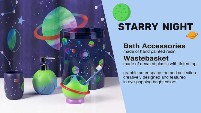 Starry Night Kids&#39; Wastebasket - Allure Home Creations, 2 of 8, play video