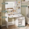 Makeup Vanity Desk with Mirror & LED Light, Dressing Table with 3 Color Modes, White - 3 of 4