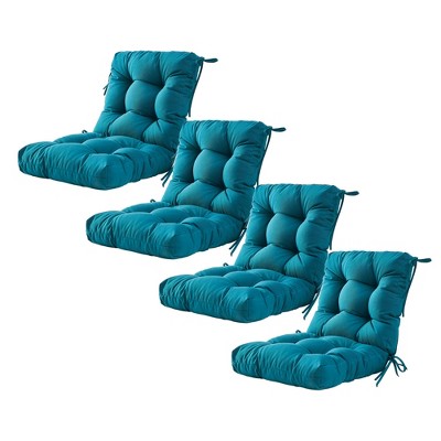 ARTPLAN Seat/Back Outdoor Chair Cushion,Set of 4 Patio Chair Cushion with Tie,Tufted Replacement for Patio Furniture,40x20x4 Inches,4 Count