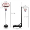 YONWAY Portable Basketball Hoop Stand, 5.1-6.9ft Height-Adjustable Basketball System with 29'' Backboard and Wheels for Indoor and Outdoor, White - 3 of 4