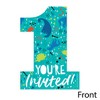 Big Dot of Happiness 1st Birthday Roar Dinosaur - Shaped Fill-In Invites ONEasaurus Dino First Birthday Party Invitation Cards with Envelopes - 12 Ct - 3 of 4