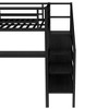 NicBex Loft Bed with L-Shaped Desk & USB,Metal Bunk Bed with Wardrobe,LED & Adjustable Shelves,High Loft Bed for Teens,Adults - 4 of 4