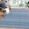 Striped Machine Washable Area Rug 9x12 Large Area Rug Stain Resistant Carpet Contemporary Carpet Non Slip Low Pile Soft Folding Floor Cover - 4 of 4