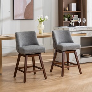 DOMETOUR 26'' Bar Stools Counter Height Barstool Upholstered Set of 2 - 1 of 4